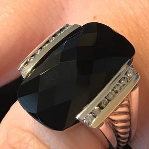 DAVID Yurman Black Onyx and diamond ring